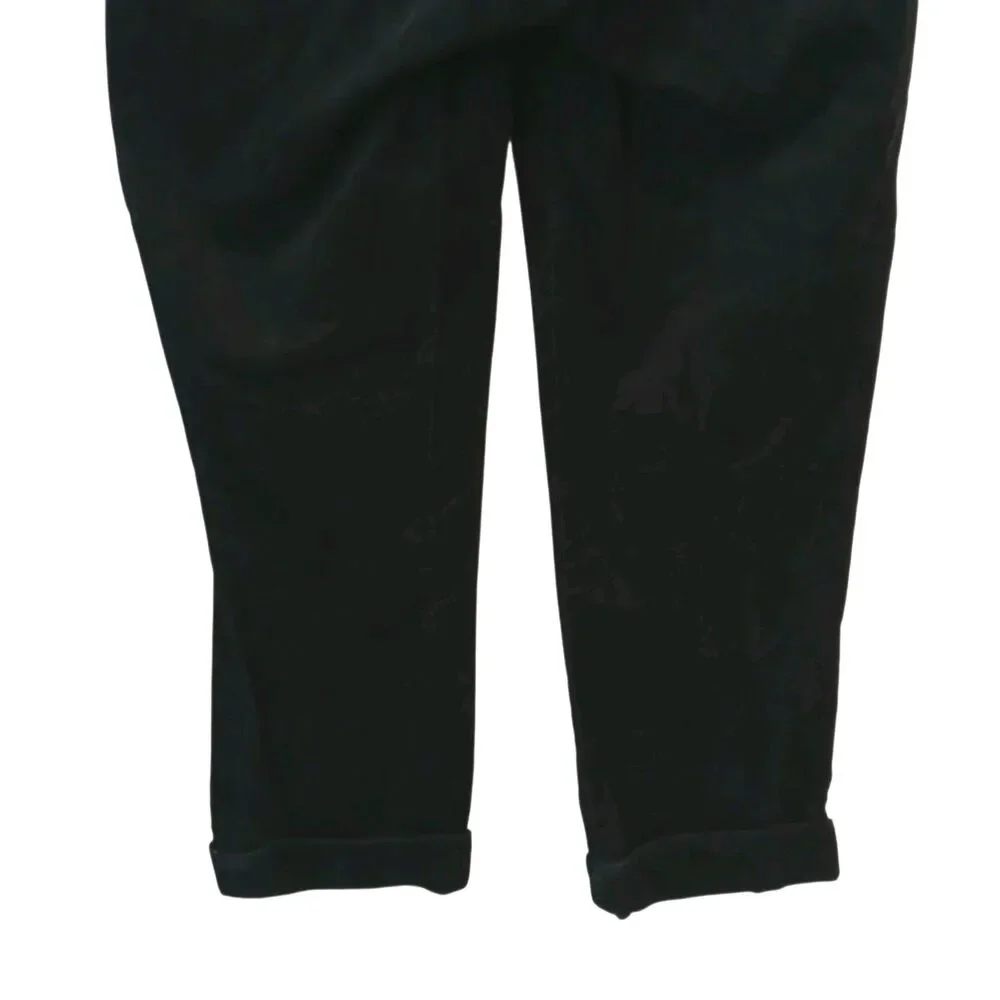 J.Crew Stretch‎ City Fit Corduroy Cuffed Black Capri Slash Pockets Size 2